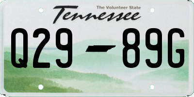 TN license plate Q2989G