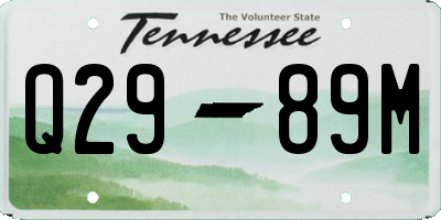 TN license plate Q2989M