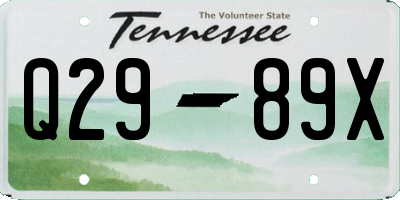 TN license plate Q2989X