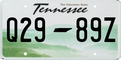 TN license plate Q2989Z