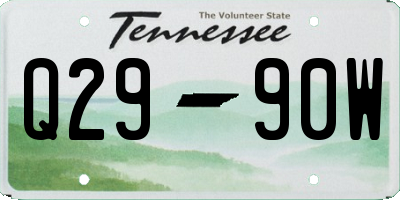 TN license plate Q2990W