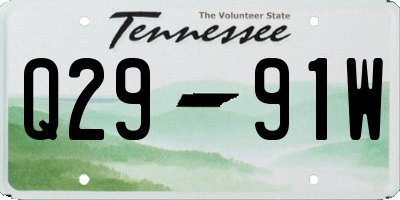 TN license plate Q2991W