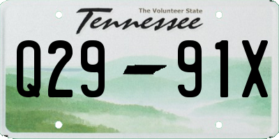 TN license plate Q2991X