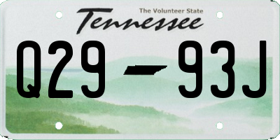 TN license plate Q2993J