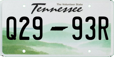 TN license plate Q2993R
