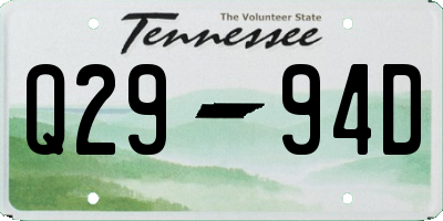 TN license plate Q2994D