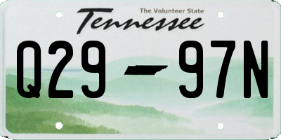 TN license plate Q2997N