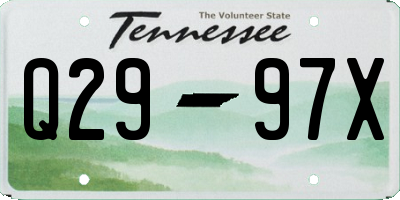 TN license plate Q2997X