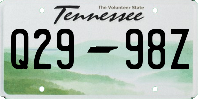 TN license plate Q2998Z