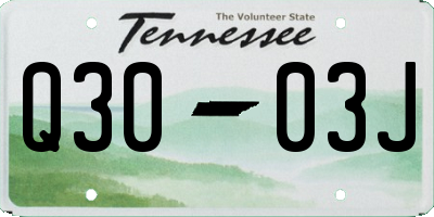 TN license plate Q3003J