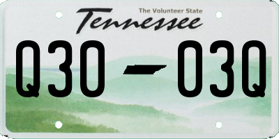 TN license plate Q3003Q