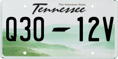 TN license plate Q3012V
