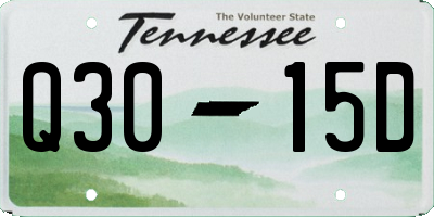 TN license plate Q3015D