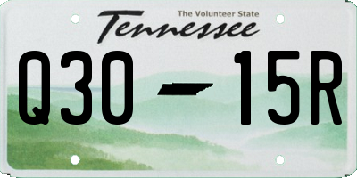 TN license plate Q3015R