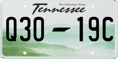TN license plate Q3019C