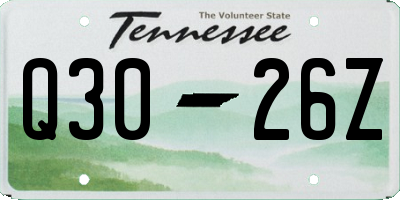 TN license plate Q3026Z