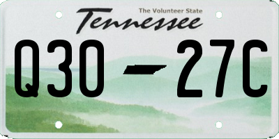 TN license plate Q3027C