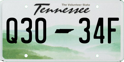 TN license plate Q3034F