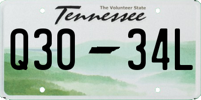 TN license plate Q3034L
