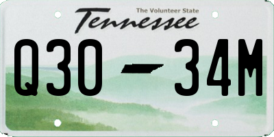 TN license plate Q3034M