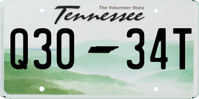 TN license plate Q3034T