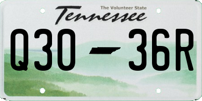 TN license plate Q3036R