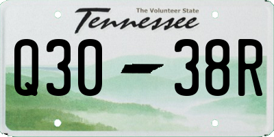 TN license plate Q3038R