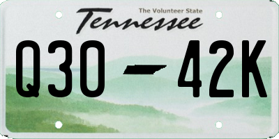 TN license plate Q3042K