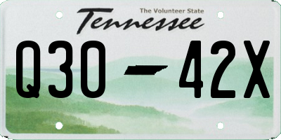 TN license plate Q3042X