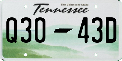 TN license plate Q3043D