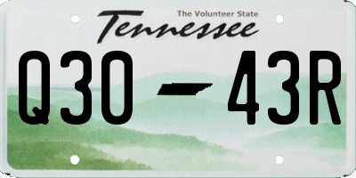 TN license plate Q3043R