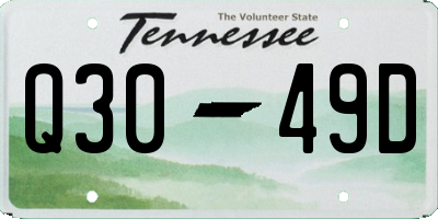 TN license plate Q3049D