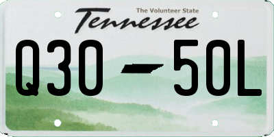 TN license plate Q3050L