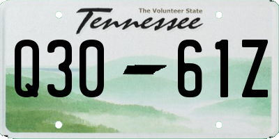 TN license plate Q3061Z