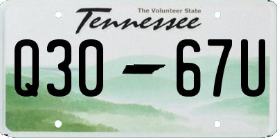 TN license plate Q3067U