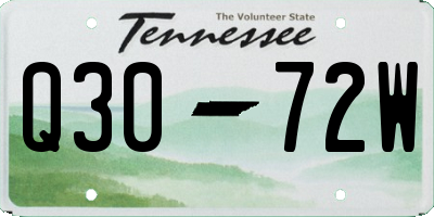 TN license plate Q3072W