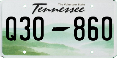 TN license plate Q3086O