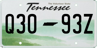 TN license plate Q3093Z