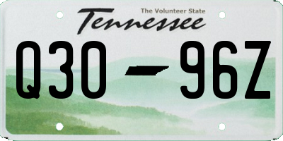 TN license plate Q3096Z