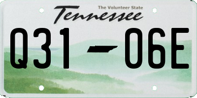 TN license plate Q3106E