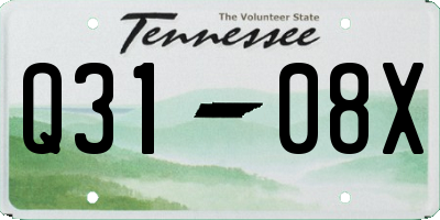 TN license plate Q3108X