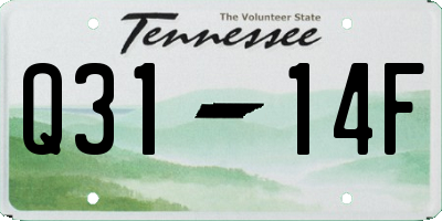 TN license plate Q3114F