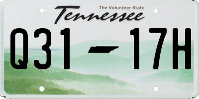 TN license plate Q3117H