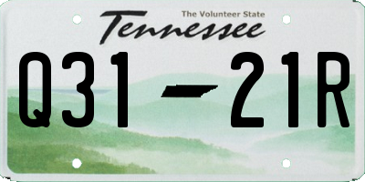 TN license plate Q3121R