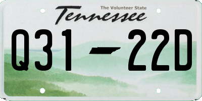 TN license plate Q3122D