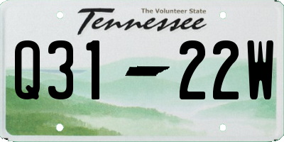 TN license plate Q3122W