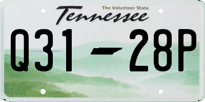 TN license plate Q3128P