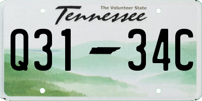 TN license plate Q3134C