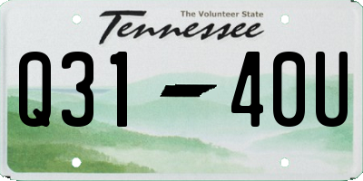 TN license plate Q3140U