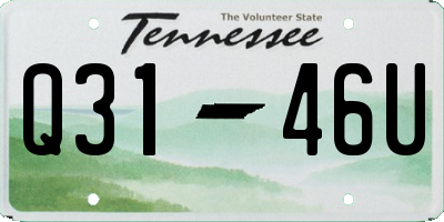 TN license plate Q3146U